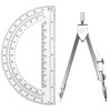 Tdfronien Students Geometry Math Set, Drawing Compass and 6 Inch