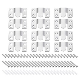 sourcing map 4 Pairs Flush Mount Bracket, 54 x 30mm Heavy Duty Picture Hanger Z Clip Bracket Interlocking Photo Frame Hook with Screw Anchors for Picture Display Art Gallery Wall Mount, Silver