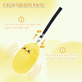 Pocket Alarm 130 dB, Personal Alarm for Women, Keychain with LED Light for Self-Defense, Emergency Shrill Alarm for Children and Seniors