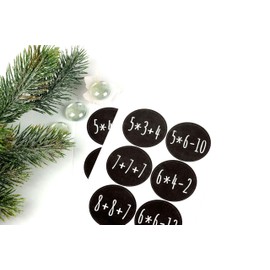 Papierdrachen 24 Advent Calendar Number Stickers – Calculation Tasks No. 68 – Stickers 4 cm – for Crafts and Decorating