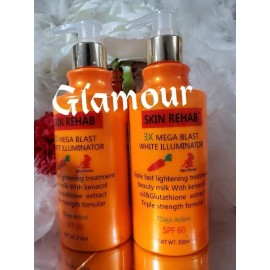 skin rehab X 1  Skin Rehab 3x mega Blast White Illuminator 7 days Active SPF 60. 350mlx2 👌