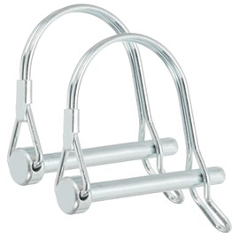 PATIKIL Shaft Lock Pin W Ear 1/4x2-3/16" Set of 2 Safety Coupler Pins PTO Pin Round Arch Wire Retainer and Agricultural Trailer Truck Boat Tow (6x55mm)