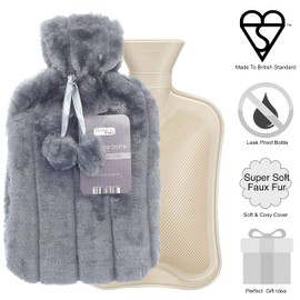 Home Flair Hot Water Bottle | Hot Water Bottle with Cover UK | Warmies Thermal Luxury Faux Fur 2L Large Hot Water Bottle | Hand Warmers | Foot Warmer