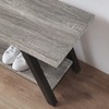 LVB Industrial Entryway Bench, Wood and Metal Storage Bench, Indoor
