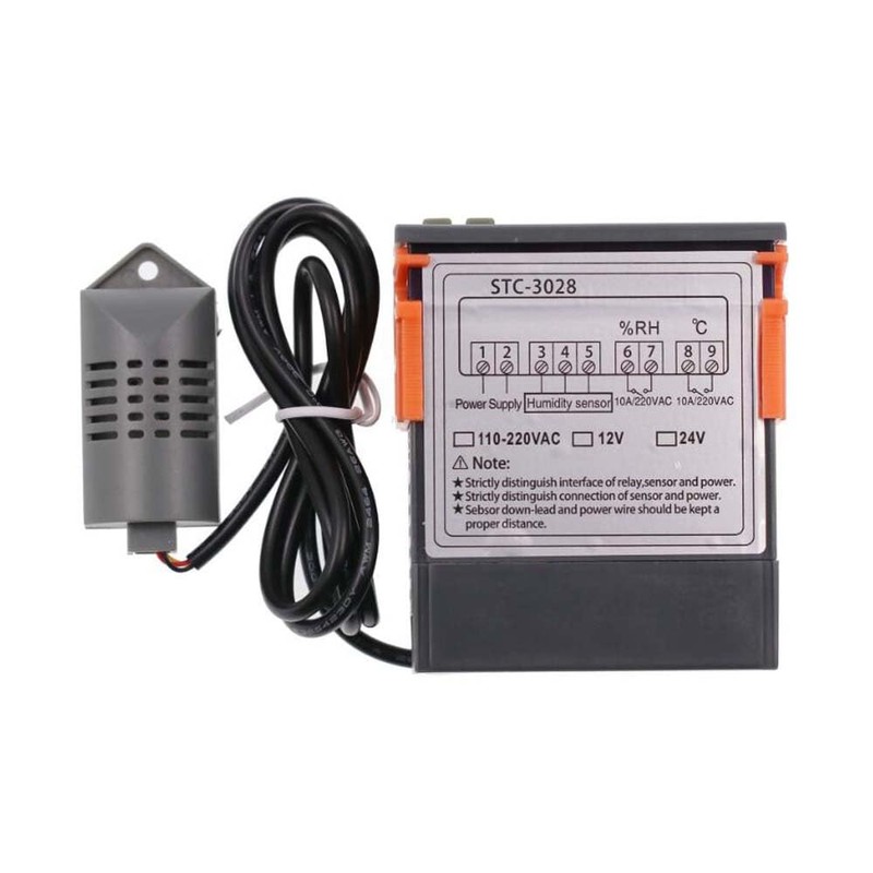 Senzooe 2PCS Intelligent Digital Display Temperature Humidity Controller (STC-3028, 220V)