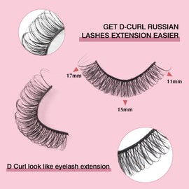Parriparri Eyelashes Russian Strip Lashes Natural False Eyelashes Wispy Fluffy 10 Pairs Hybrid Strip Lashes D Curly Cat Eye Lashes Lightweight 3D Effect Fake Lashes