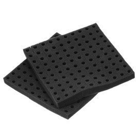 MECCANIXITY 2pcs Hydroponic Sponges, 9.84" Growing Media Square Sponges for Home Vegetable Flower Planting, Black