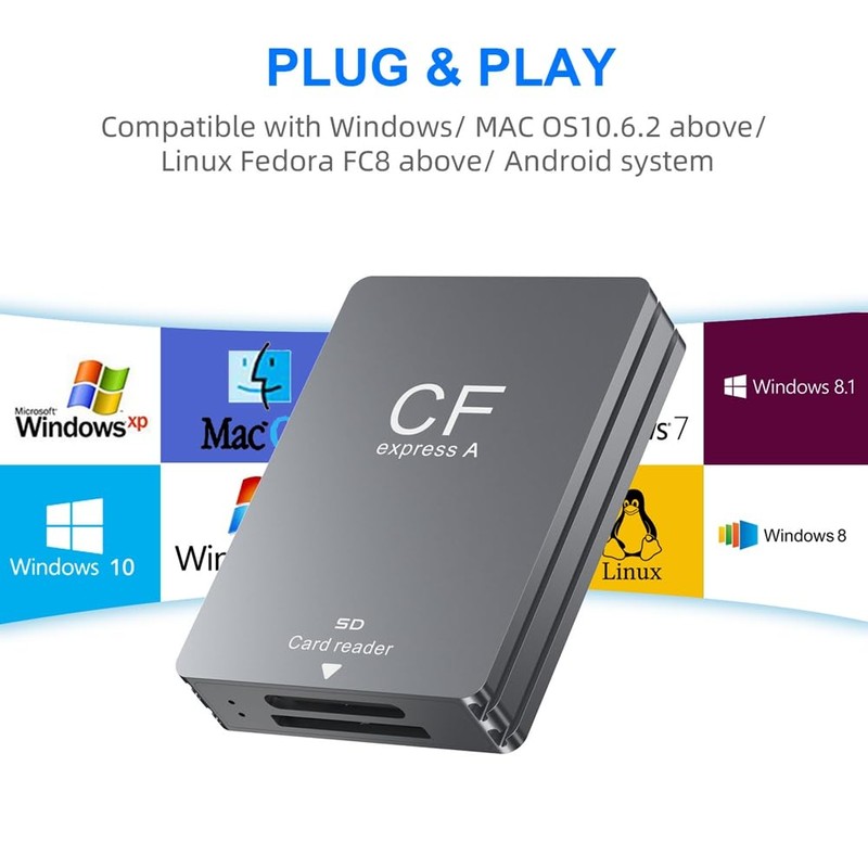 Roarrter 2 in 1 CFexpress Type A SD Card Reader