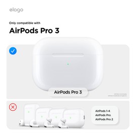 elago Armor Case Compatible with AirPods Pro 3 Case Cover - Carabiner Included, Supports Wireless Charging, Shock Resistant, Full Protection (Stone)