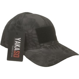 YAKASO Military Tactical Operator Cap, Outdoor Army Hat Hunting Camouflage Baseball Cap (Black CP)