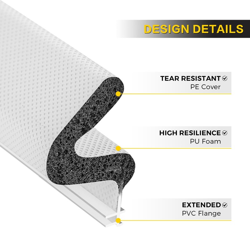 Weather Stripping Door Seal Strip - Soundproof Q-Shaped Foam for