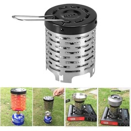 LinaLife 5.7" Camping Mini Heater Warming Stove Cover Tent Heating Cover Stainless Steel Tent Heating Cover with Handle and Storage Bag Camping Warm Equipment