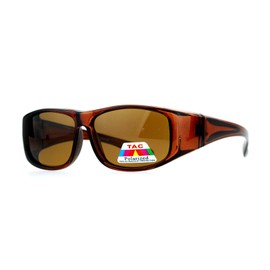JuicyOrange Kid's Polarized Lens Fitover Sunglasses Rectangular OTG for Boys Girls - Brown