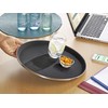 Esmeyer 307-010 Antirutsch-Tablett Tennessee, Fiberglas/Gummi, schwarz/Silber, 37 x 37 x