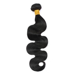 Body Wave Hair Bundle Natural Black Color Hair Extensions 18 Inch Weave Hair Double Weft Unprocessed Virgin Hair Bundle For Women Soft Hair Body Wave Bundle