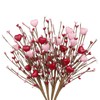 ACRYCS 4 Pcs Valentines Day Decor Artificial Flowers Berry Stems