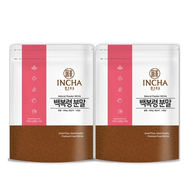 Incha Imported White Poria Powder 600g [300g x 2 packs]