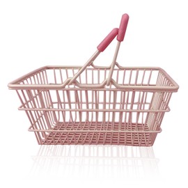 Gsycle Metal Wire Baskets, Wire Organiser Storage Baskets with Handles Flower Girl Wedding Baskets Metal Wire Fruit Basket for Storage Decorative (Pink)