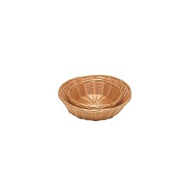 Genware PWB-7R PolyWicker Round Basket, 7 inches Diameter, 2 inches Deep