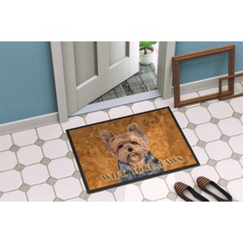 Caroline's Treasures SC9123MAT Yorkie Door Mat Indoor Rug or Outdoor Welcome Mat 18X27 Doormat, 18H X 27W, Multicolor