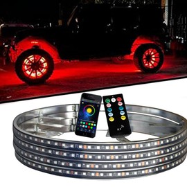 15.5" RGBW Wheel Rim Light,288 LEDs Multi-Color and Super Bright Pure White Tair Wheel Light Kits with RF&APP Control for Car ATV SUV Truck