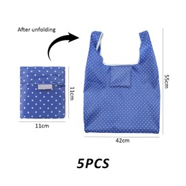 5 Pieces Printed Shopping Bags, Foldable Shopping Bags, Portable Shopping Bags, Oxford Cloth Shopping Bags, Supermarket Tote Bags, Suitable for Grocery Shopping, Shopping and Work (33*55*5cm)