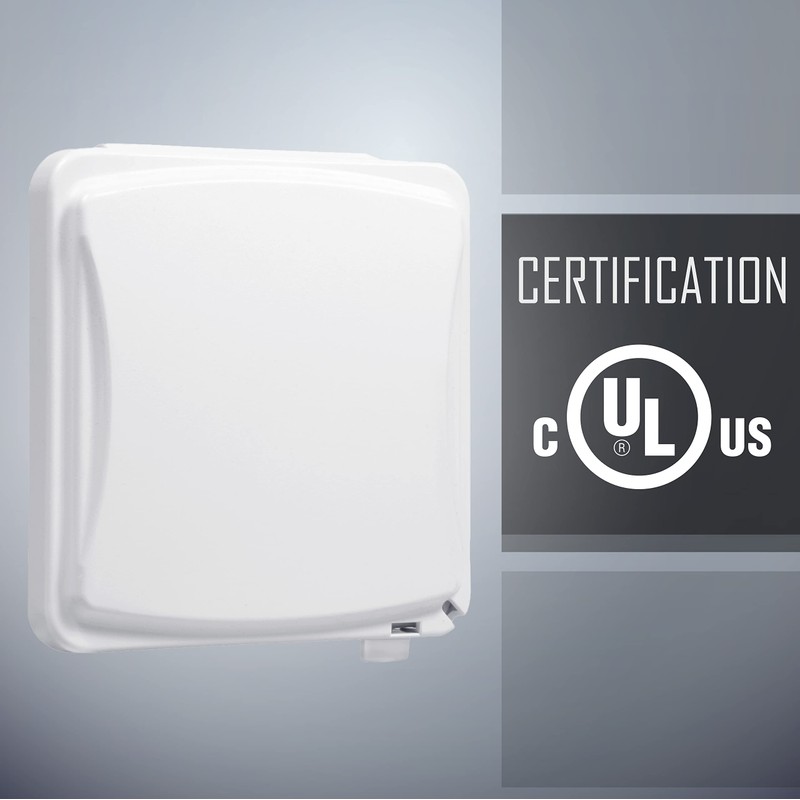 TayMac MM1410W 55-in-1 Configurations 2-Gang Vertical Weatherproof Plastic Flat Cover,