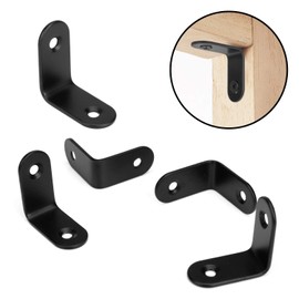 Corner Brace 90 Degree Corner Bracket Right Angle Brackets Stainless Steel Angle Support with Screws for Furniture Desk Table Shelf 30 * 30mm 20pcs Black