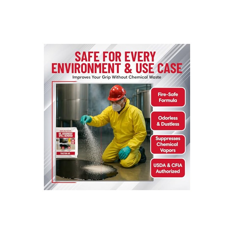 SHURFOOT 3lb Non-Slip Oil Absorbent - Provides Ice Traction &