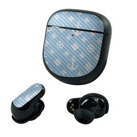 MightySkins Carbon Fiber Skin Compatible with Bose QuietComfort Earbuds II (2022) - Baby Blue Designer | Protective, Durable Textured Carbon Fiber Finish | Easy to Apply and Change | Made in The USA