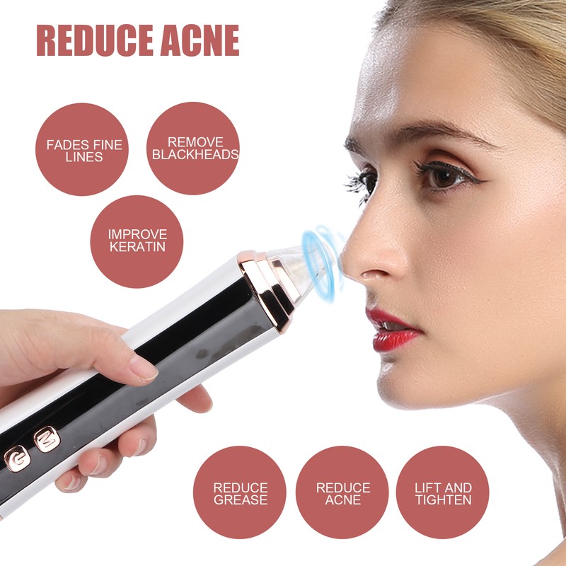 Electric Vacuum Blackhead Remover Rechargeable Face Pore Cleaner Acne Whitehead