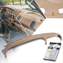 Beige Dash Board Cap Bezel Cover Overlay Compatible with 98-02 Dodge Ram Truck 1500 2500 3500