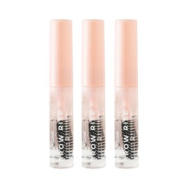 Ruby Rose Brow Rise Gel para Cejas Fijador Transparente Pack 3 Piezas | Sin Residuos Blancos | Efecto Natural | Larga Duración | Cepillo Doble Precisión