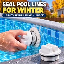 2 Pack 1.5 Inch Threaded Pool Winterizing Plugs with O-Rings for Return Lines, Filter Drains and Skimmers