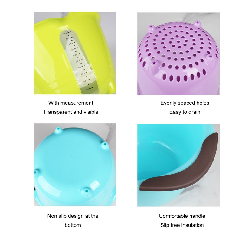 3pcs Drain Colander Set Food Grade PP Stackable Fruit Vegetable