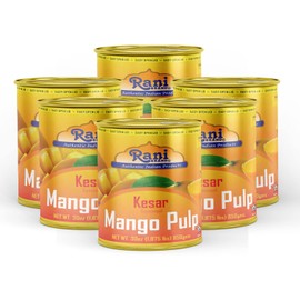Rani Mango Pulp Puree (Makes Mango Lassi Shakes) Kesar Sweetened 30oz (1.875lbs) 850g Pack of 6 ~ Kosher | All Natural | NON-GMO | Vegan | No colors | Gluten Friendly | Indian Origin