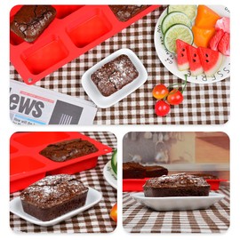 CAKETIME Silicone Mini Loaf pan, Mini Bread Pan Brownie Pan, 12 Cavities Nonstick Food Grade for Baking Mini Bread, Brownie, Cornbread, Cheesecake and Chocolate (2 Pack)