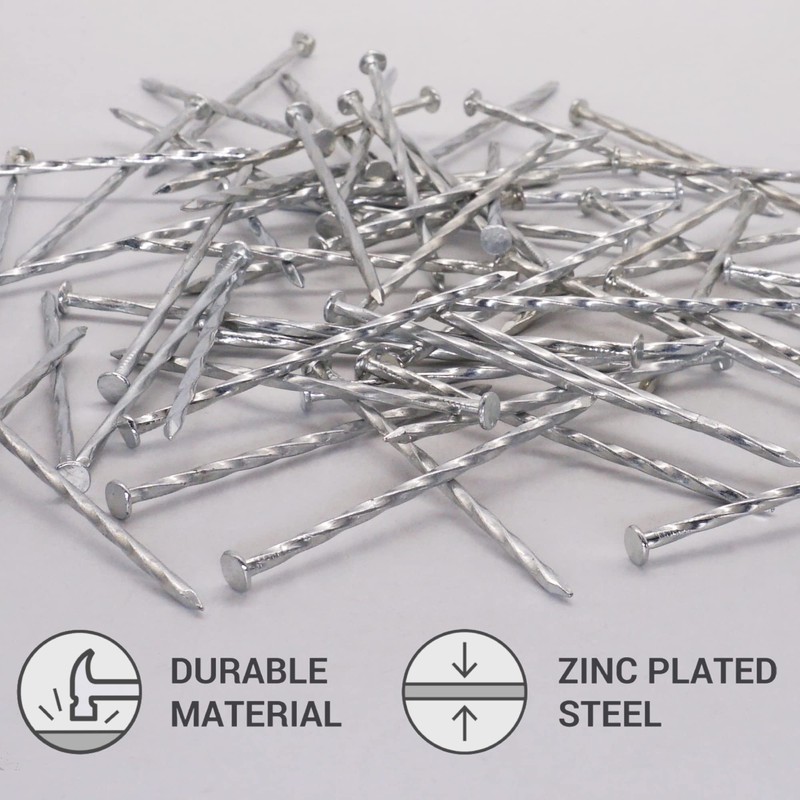 SKIR'CO (Pack of 40) Square Twisted Steel Nails 3.0 x