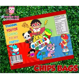 Handmade RYANS WORLDChip Bags Party Favors for Birthday Party pre-ensambled Ready To Fill