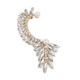 Prosy 1PC Gothic Snake Ear Cuffs Crystal Earrings Cosplay Vintage Rhinestones Ear Studs Ear Hook for Women and Girls (Crystal I)