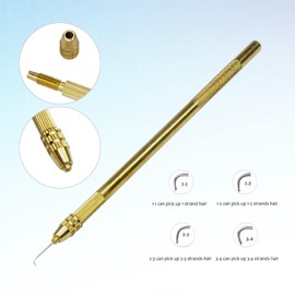 Soporte de ventilación para peluca de encaje de latón, 4 agujas de ventilación (1-1, 1-2, 2-3, 3-4) para hacer pelucas de encaje (latón)