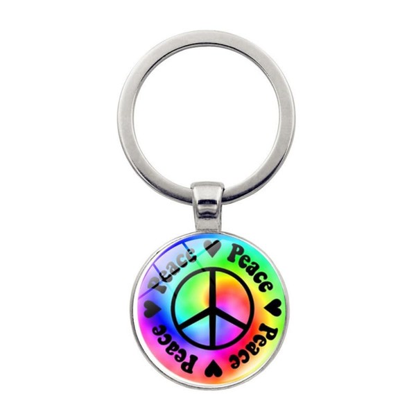 NEPOMI Peace Sign Keychain For Women Men,Key Ring for Home