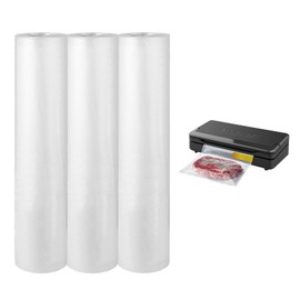 3 Packs Vacuum Sealer Bags (Rolls) Compatible with Anova Culinary Precision Vacuum Sealer, Commercial Grade Vacuum Sealer Bags (11 in x 16.4 ft) BPA Free Food Vac Bags for Food Storage, Sous Vide