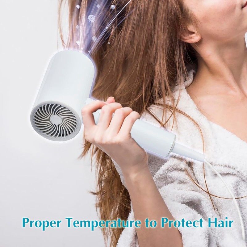 Licoseam Hair Dryer, 1600W Small Foldable Hair Blow Dryer, Fast