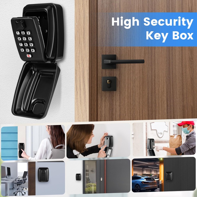 Pameil Key Safe with Number Code, 12 Digit Key Safe