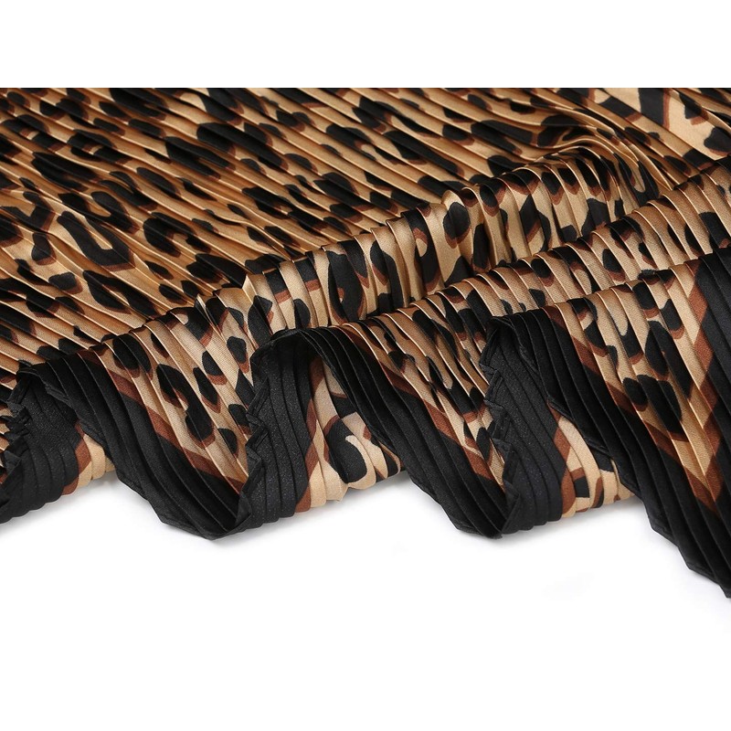 Allegra K Women's Pleated Scarf, Neckerchief, Leopard Print, Rhombus Shape,