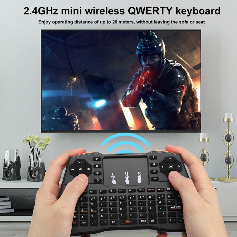 I8plus 2.4G Mini Wireless QWERTY Keyboard Multi Point Touchpad 3
