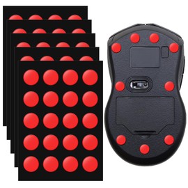 Feifeiya 100 Pcs Speed Mouse Skates, Offers Excellent Wear Resistance, Speed & Control Abrasion Resistance, Move More smoothly, Suitable for Cloth Mouse Pads & Glassmouse Pads, 5 Sheet(Red)