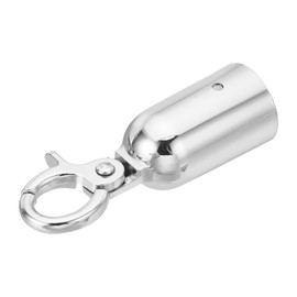 PATIKIL 1.3" Stanchion Rope End Stopper, Cord End Caps Barrier Rope End Cap Snap Hooks for Crowd Control Queue Divider, Silver