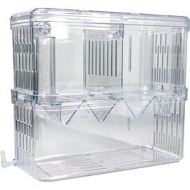 Acrylic Fish Breeding Box With Suction Cups - Aquarium Isolation and Acclimation Hatchery Incubator for Aggressive, Injured, Small Fish, Shrimp, Clownfish